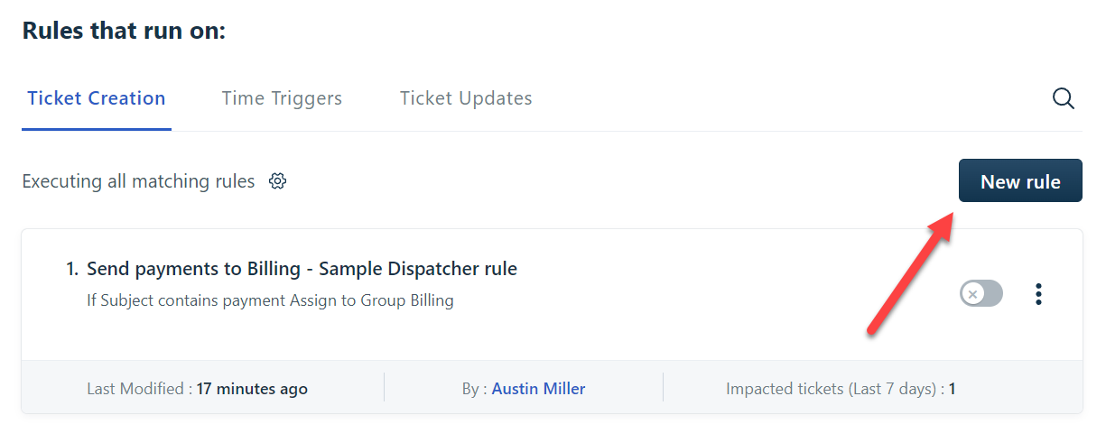 Freshdesk new rule